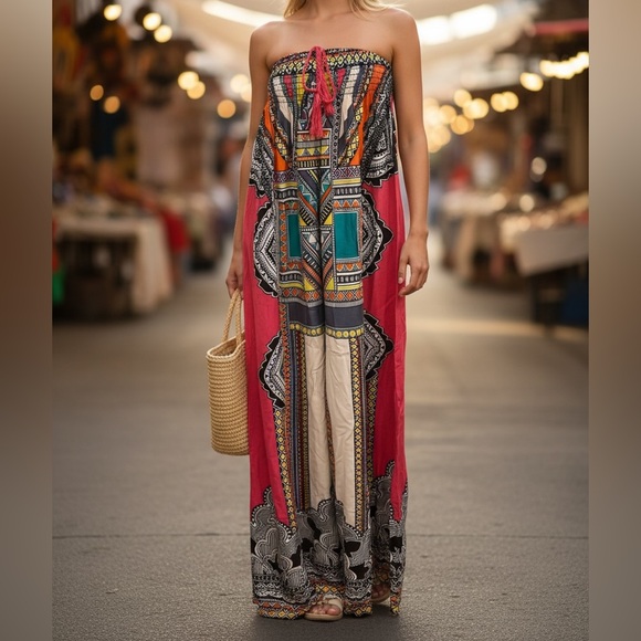 Flying Tomato Dresses & Skirts - Flying Tomato bohemian colorful print maxi dres NWT XL